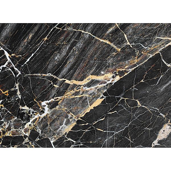 Fototapete Marmor Weiß Grau Gold Schwarz 3,50 m x 2,55 m FSC® günstig online kaufen