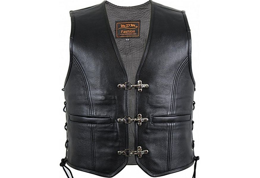 MDM Lederweste Biker Lederweste innen und Außen aus echtem Rindsleder Dicke günstig online kaufen
