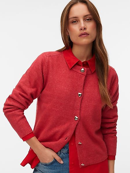 Vero Moda Strickjacke "VMFIONA LS SHORT BUTTON CARDIGAN GA BOO" mit Wolle u günstig online kaufen