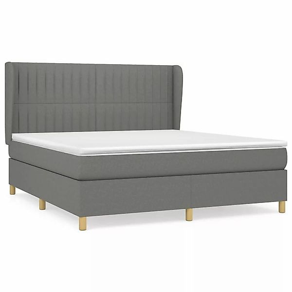 vidaXL Boxspringbett mit Matratze Dunkelgrau 160x200 cm Stoff1372658 günstig online kaufen