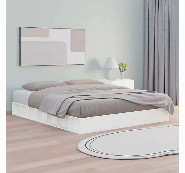 vidaXL Bett, Massivholzbett Weiß 200x200 cm günstig online kaufen