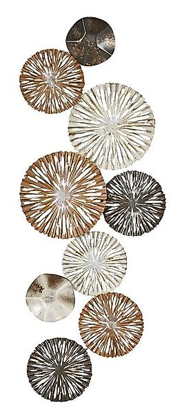 Levandeo® Metallbild, 3D Wandbild 33x87cm Ringe Kreise Metall Braun Gold De günstig online kaufen