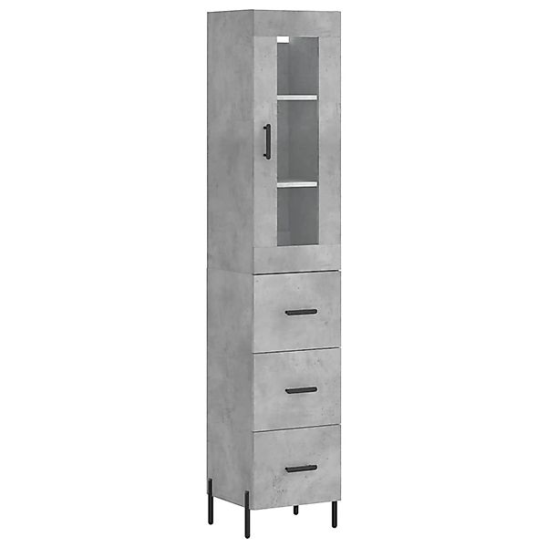 vidaXL Highboard Betongrau 34,5x34x180 cm Holzwerkstoff 3199245 günstig online kaufen