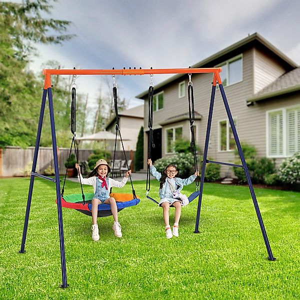 GarveeMore Doppelschaukel Schaukelgestell Outdoor 200 kg günstig online kaufen