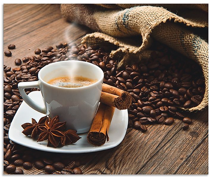 Artland Küchenrückwand »Kaffeetasse Leinensack mit Kaffeebohnen«, (1 tlg.), günstig online kaufen