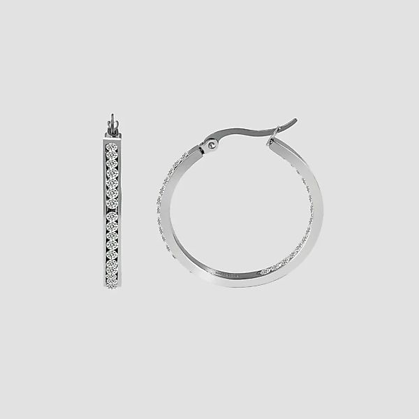 Adelia´s Paar Creolen "Damen Ohrringe – Creole aus Edelstahl mit Strass Ste günstig online kaufen