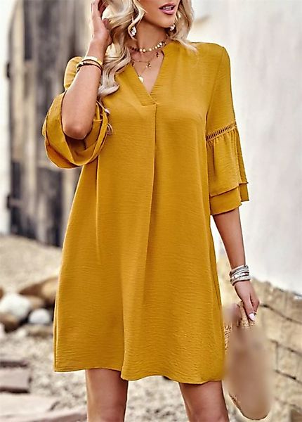 AFAZ New Trading UG Dirndl Einfarbiges, kurzes Damenkleid mit lockerem V-Au günstig online kaufen