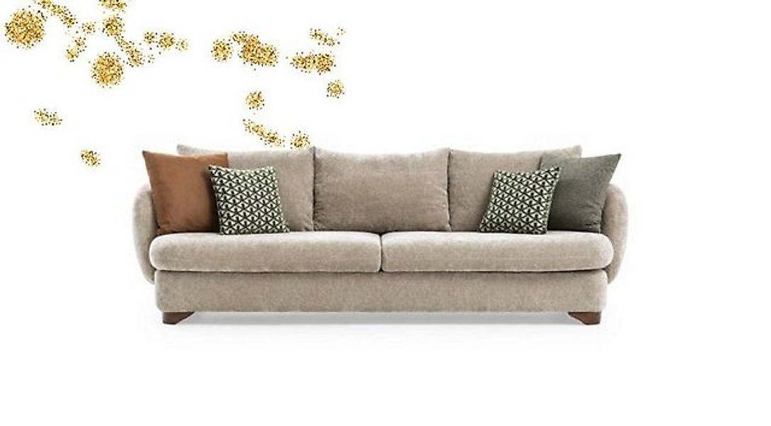 JVmoebel Sofa Sofa 3 Sitzer Polstersofa Grau Textill Sitz Design Stoff Mode günstig online kaufen
