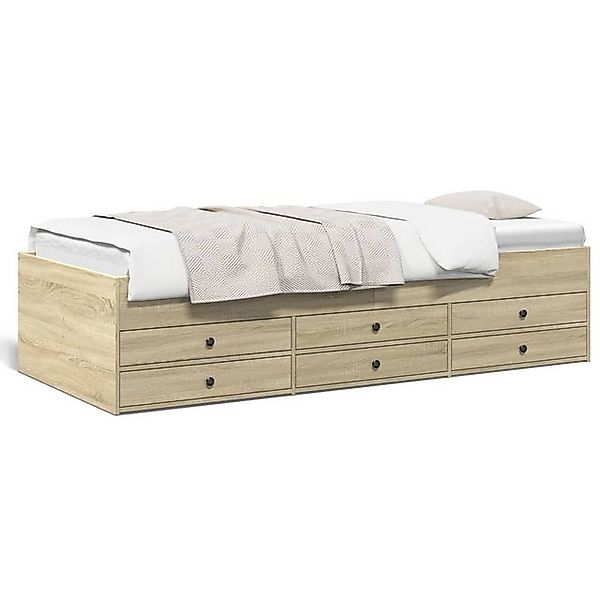 vidaXL Bett, Tagesbett mit Schubladen Sonoma-Eiche 100x200 cm Holzwerkstoff günstig online kaufen
