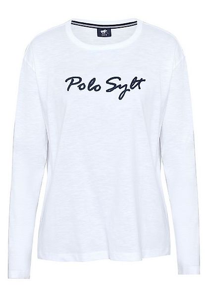 Polo Sylt Langarmshirt mit gesticktem Logo-Schriftzug günstig online kaufen