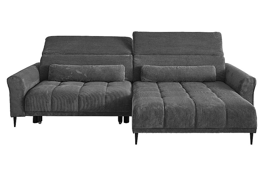 Iwaniccy Ecksofa LOGAN, Cordbezug, Dunkelgrau, B günstig online kaufen