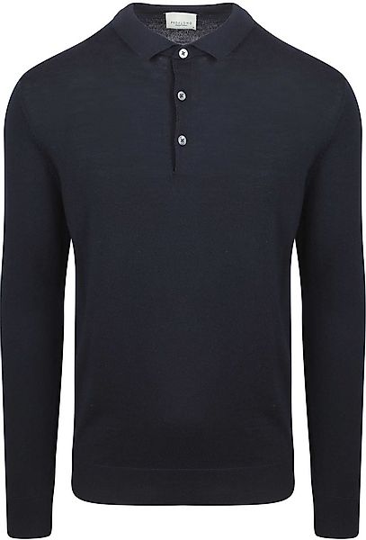 Profuomo Longsleeve Poloshirt Merinowolle Navy - Größe M günstig online kaufen