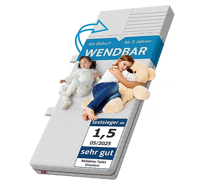 Kindermatratze Twist, Kaltschaummatratze wendbar, Härtegrad H1/H2, Bellabin günstig online kaufen