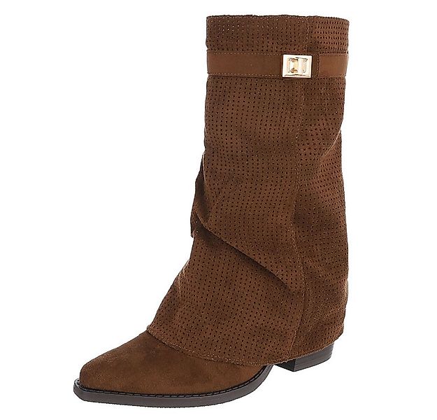 Ital-Design Eleganter perforierter Boot mit Riegelverschluss für Damen West günstig online kaufen