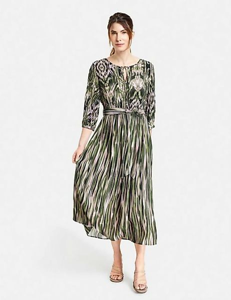 GERRY WEBER Midikleid Gemustertes A-Linien-Kleid mit Bindegürtel günstig online kaufen