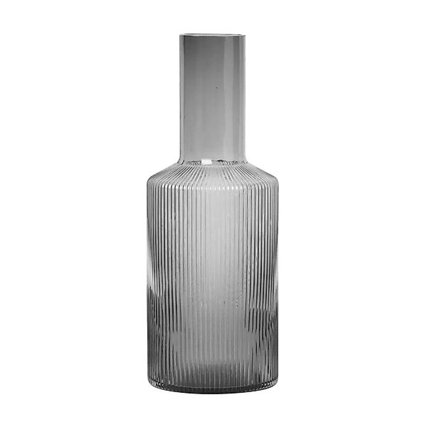 Karaffe Ripple glas grau transparent / 1 L - Mundgeblasenes Glas - Ferm Liv günstig online kaufen