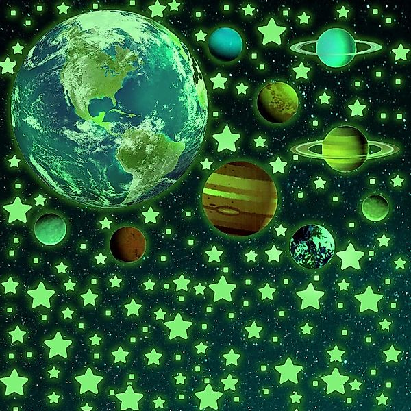 RWEUOQ Wandtattoo 10 Planeten Wandtattoo Leuchtsterne günstig online kaufen