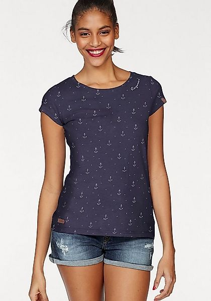 Ragwear T-Shirt FLORAH A ORGANIC O mit maritimen Anker-Allover-Druck günstig online kaufen
