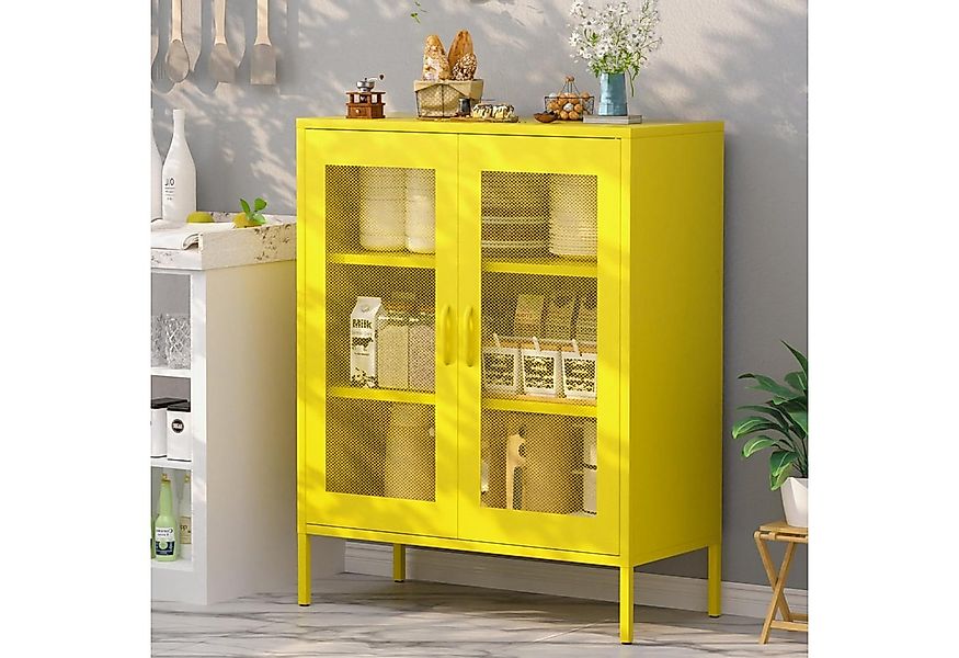 MetaCate lnov Beistellschrank Metall-Schrank mit Maschendrahttür, Sideboard günstig online kaufen