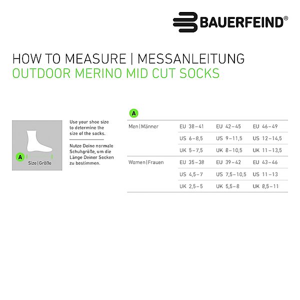 Bauerfeind Sportsocken Outdoor Merino Mid Cut Socks, Women für Damen günstig online kaufen