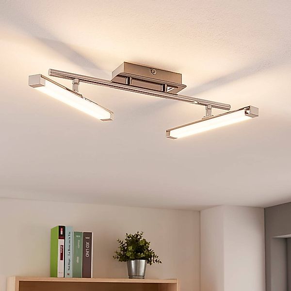 Lindby LED-Deckenleuchte Pilou, 2-flg., dimmbar, chrom günstig online kaufen