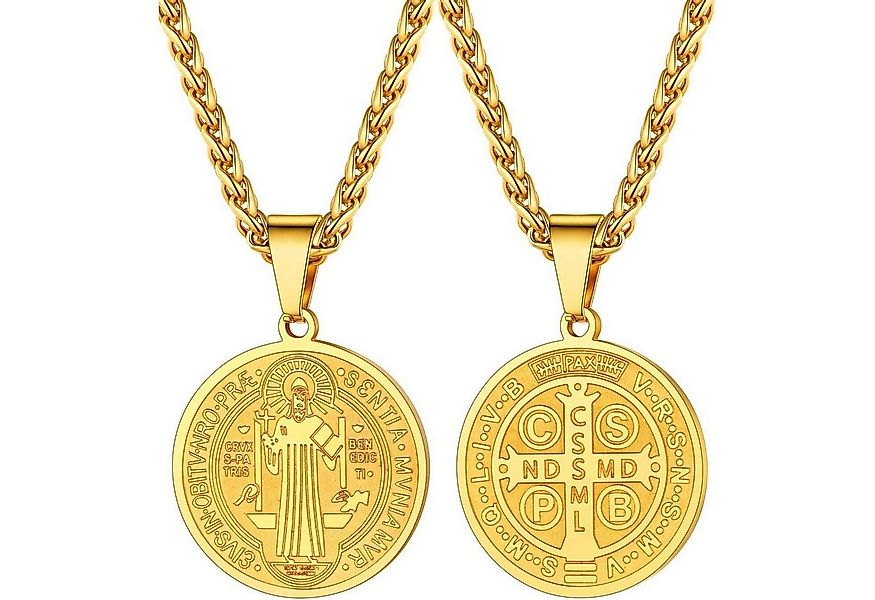 LuxusKollektion Kette und Anhänger Set Halskette Sankt Benedikt Kreuz Kruzi günstig online kaufen