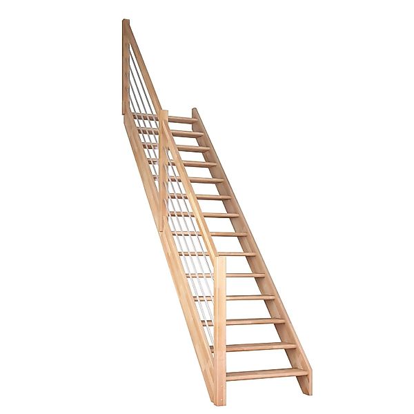 Dolle Raumspartreppe Paris Gerade Buche lackiert Edelstahlgeländer FSC® günstig online kaufen