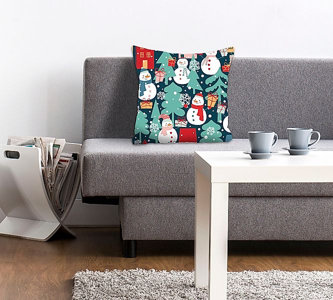 queence Dekokissen "Niklas" Kissenhülle,Schneemänner,Tannenbäume,Weihnachte günstig online kaufen