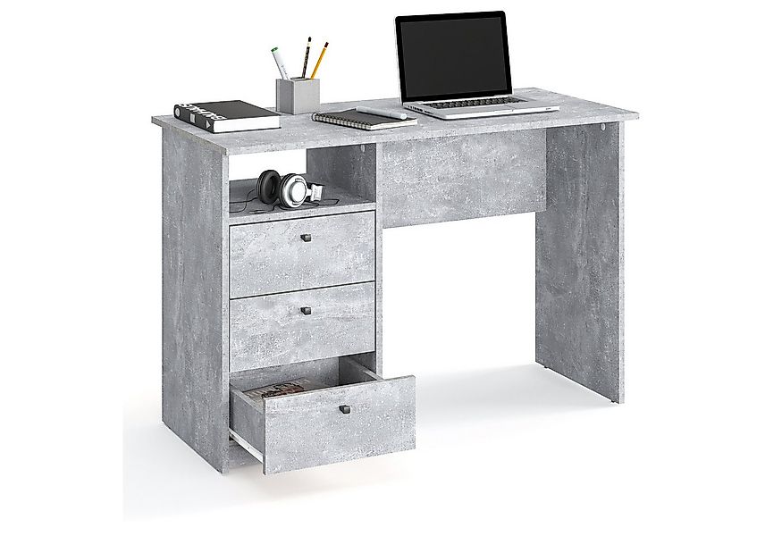 KOMTO Schreibtisch Oslo 110 H Griffe Computertisch Klein Arbeitstisch mit S günstig online kaufen