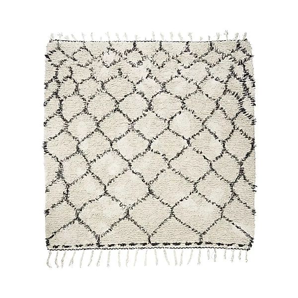 Teppich Zena aus Baumwolle in Weiß und Schwarz günstig online kaufen