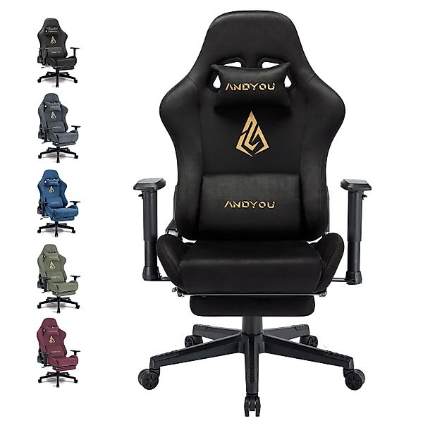 ANDYOU Gaming-Stuhl mit atmungsaktivem Alcantara-Bezug, drehbar, günstig online kaufen
