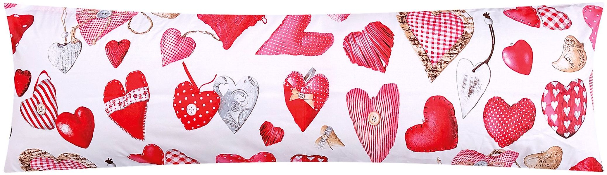 Heubergshop Seitenschläferkissenbezug, (1 Stück), 40x145cm Herzen günstig online kaufen