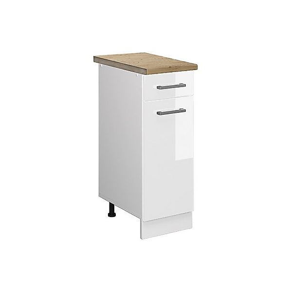 Vicco Küchenunterschrank R-Line Weiß Hochglanz/Weiß 30 cm AP Anthrazit günstig online kaufen