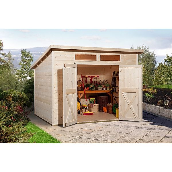 Weka Holz-Gartenhaus Pultdach Unbehandelt 237 cm günstig online kaufen