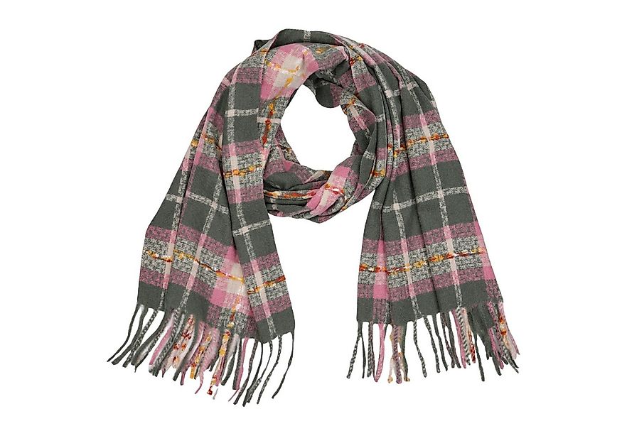MIRROSI Modeschal weicher und warmer Schal Karo Kariert Muster mit Fransen, günstig online kaufen