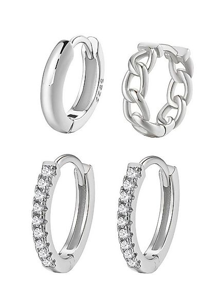 Hey Happiness Creolen-Set Layer Glieder geflochten, Basic Ohrringe rund Kri günstig online kaufen