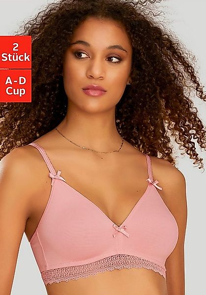 petite fleur Packung, 2 Stück, ohne Bügel mit Spitzenband, aus weicher Baum günstig online kaufen