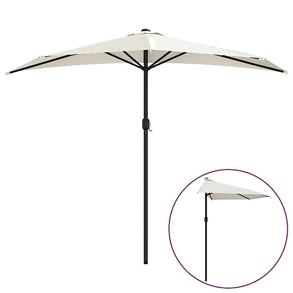 furnicato Balkon-Sonnenschirm mit Alu-Mast Sandfarben 270x144 cm Halbrund günstig online kaufen