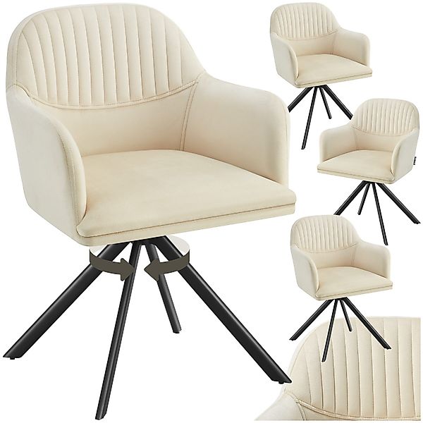 tectake Esszimmerstuhl Samt-Drehstuhl (Set, 4 St), günstig online kaufen