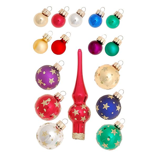 Krebs Glas Lauscha Baumschmuck Mini-Dekoset mit Spitze Mehrfarbig 3cm günstig online kaufen