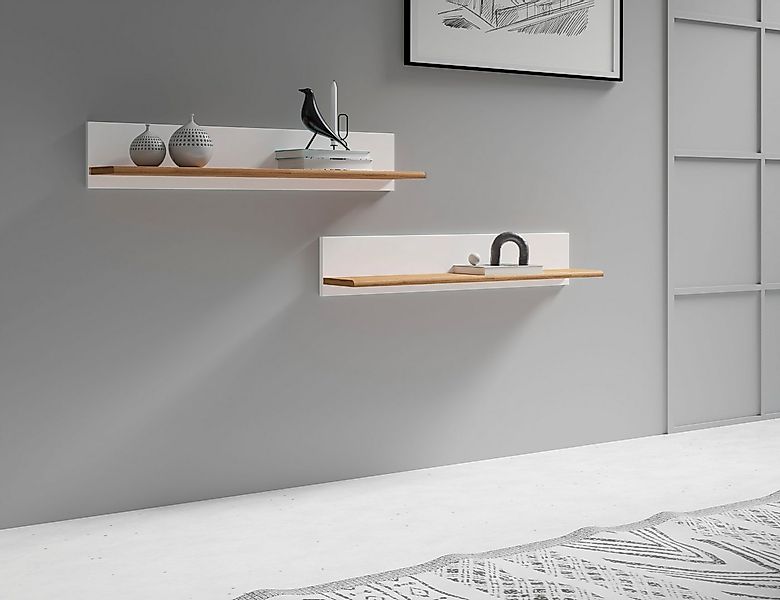 Home affaire Wandregal Ribe,2er Set,teilmassiv mit massiver Ablagefläche, B günstig online kaufen