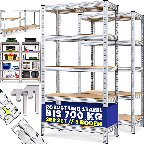 monzana Schwerlastregal, 2x 170x75x30cm 350kg 5 günstig online kaufen