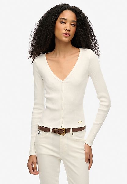 Superdry Langarmshirt "ESSENTIAL BUTTON THRU LS TOP" günstig online kaufen