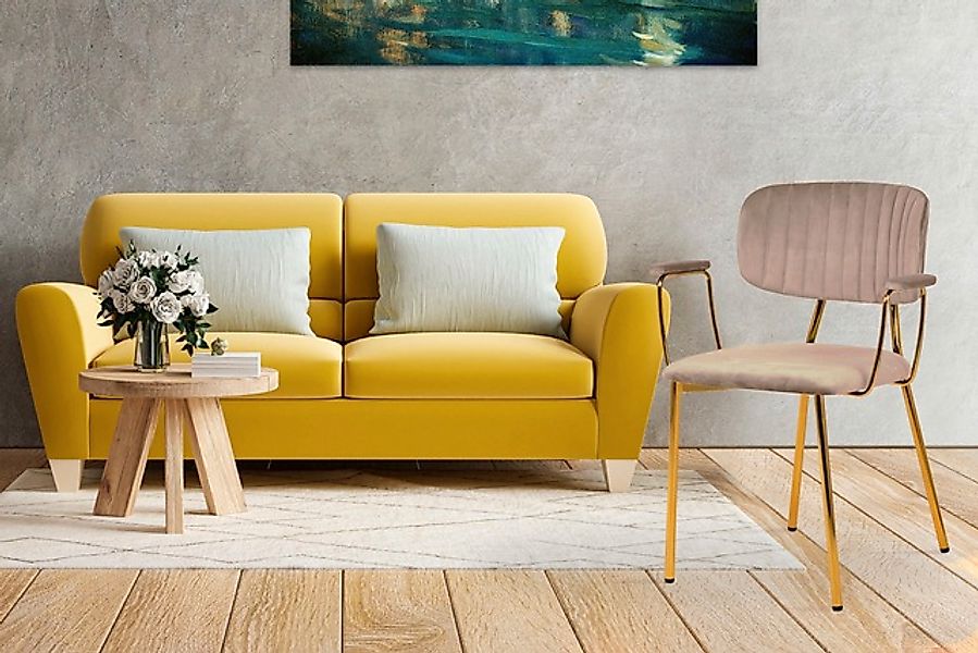 Kayoom 4-Fußstuhl »Stuhl Kian 225 2er-Set, Gestell aus Edelstahl, Rückenpol günstig online kaufen