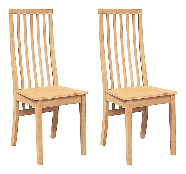 vidaXL Esszimmerstuhl Esszimmerstühle 2 Stk. Massivholz Gummibaum (2 St) günstig online kaufen