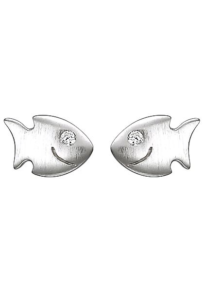 JOBO Paar Ohrstecker "Lächelnde Fische", 925 Silber mit Zirkonia günstig online kaufen