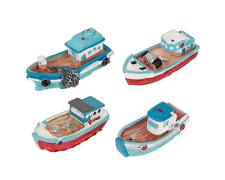 Viana Dekofigur Deko Schiffchen Boot Blau Rot Maritime Tischdeko Miniatur günstig online kaufen