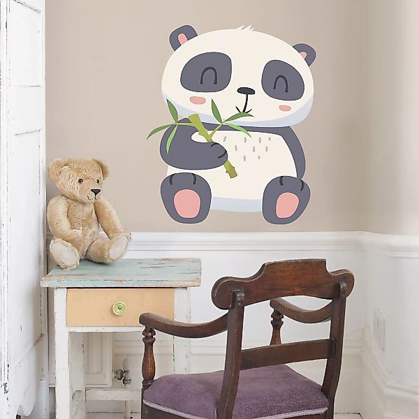 Wandtattoo Kinderzimmer Panda nascht am Bambus günstig online kaufen