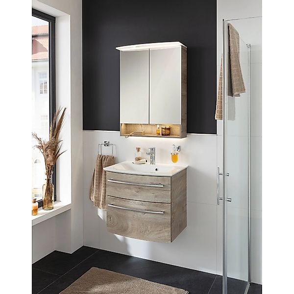 Fackelmann Badmöbel-Set B.Style 2-tlg. 63,2 cm Nature Oak/Nature Oak günstig online kaufen