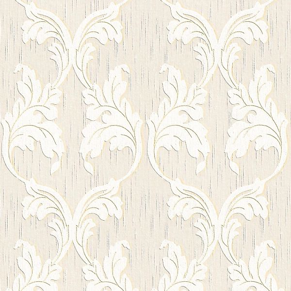 PROFHOME 956287-GU Textiloptik Tapete Barock Matt Beige Creme Gold 0,53 m x günstig online kaufen